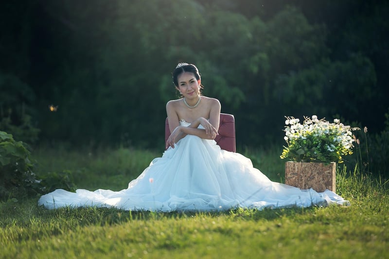 Wedding setup in a botanical garden